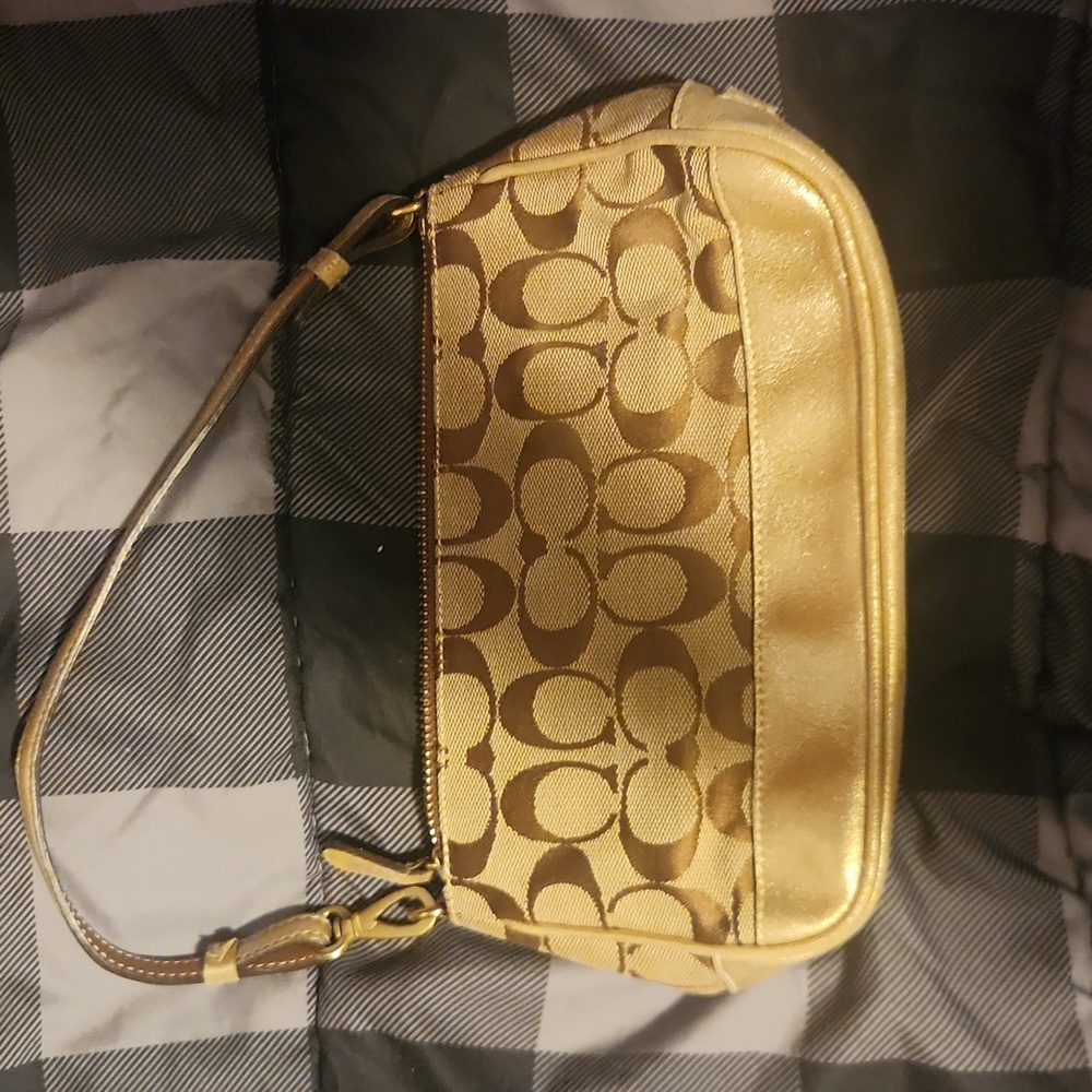 Small gold coach bag